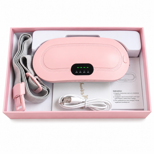 Period Cramp Relief Heating Pad Pain Device with 4 Massage Modes for Menstrual Pain and Belly or Back Pain Relief, LED Display, Comfortable Bel