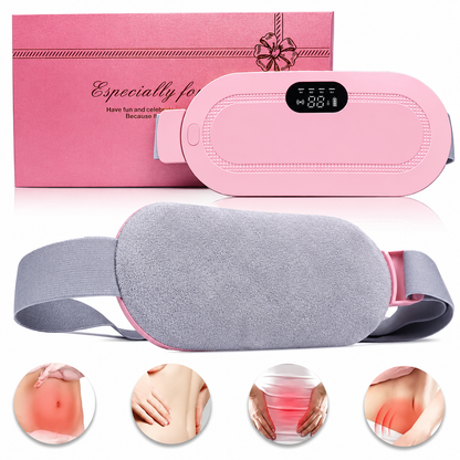 Period Cramp Relief Heating Pad Pain Device with 4 Massage Modes for Menstrual Pain and Belly or Back Pain Relief, LED Display, Comfortable Bel