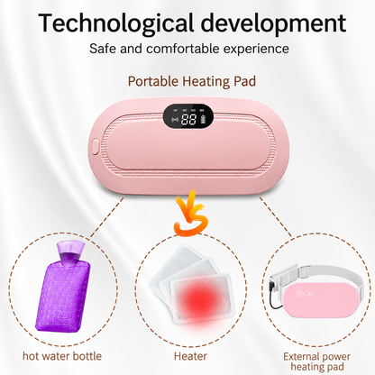 Period Cramp Relief Heating Pad Pain Device with 4 Massage Modes for Menstrual Pain and Belly or Back Pain Relief, LED Display, Comfortable Bel