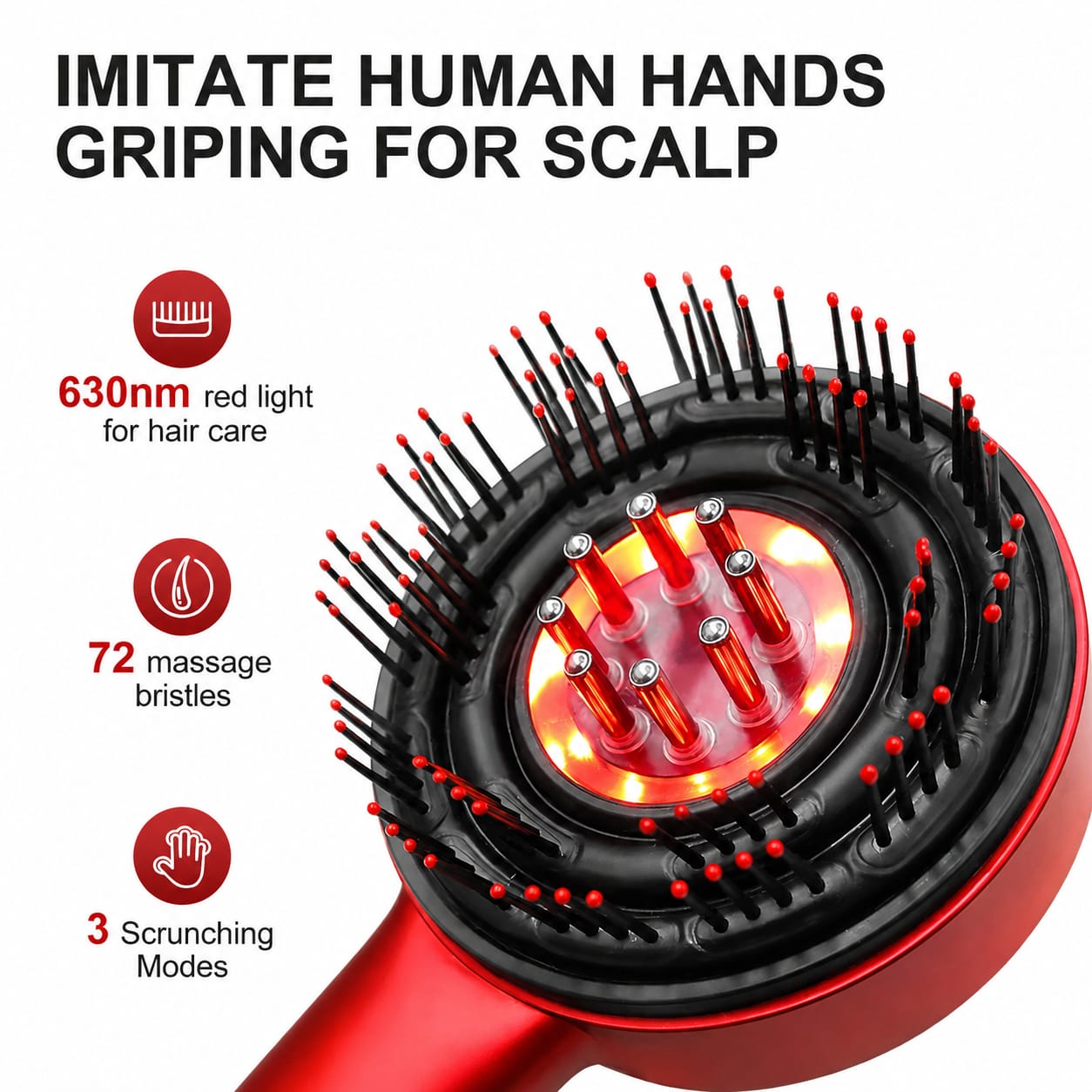 3-in-1 Electric Scalp Massager | Hair Oil Applicator & Brush