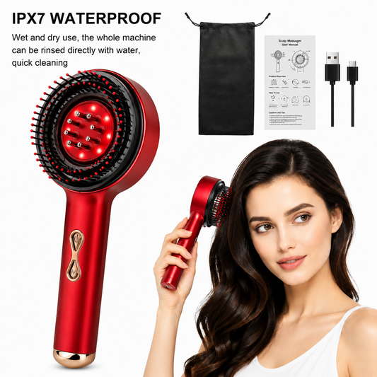 3-in-1 Electric Scalp Massager | Hair Oil Applicator & Brush